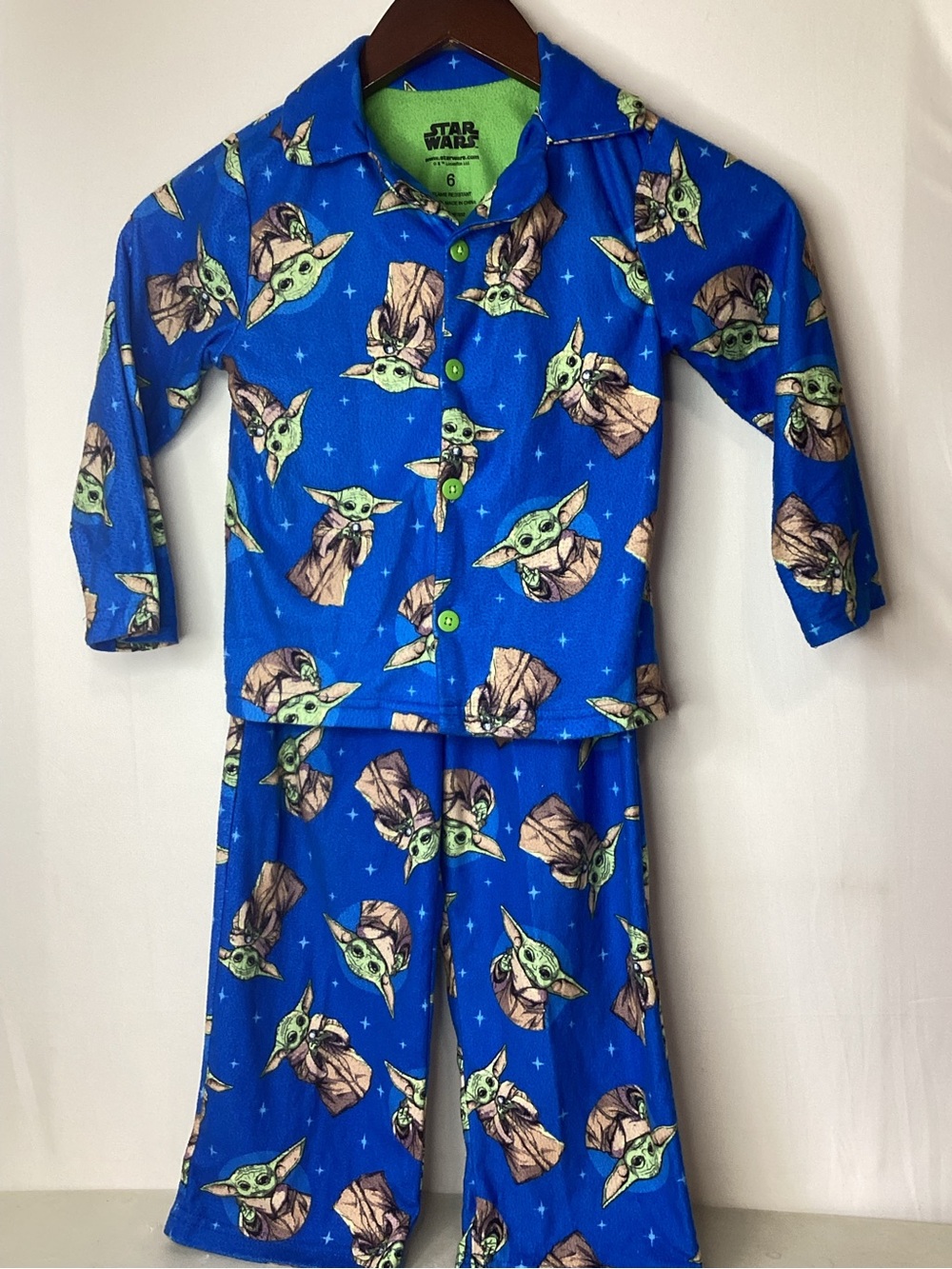 Star Wars Blue The Child Kids Pajama Set with Green Accents